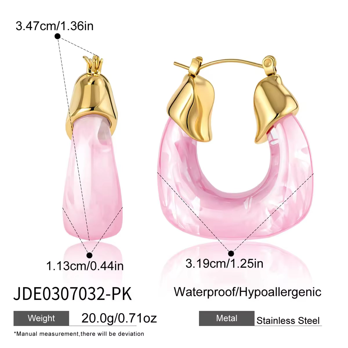 White Resin Hoop Earrings