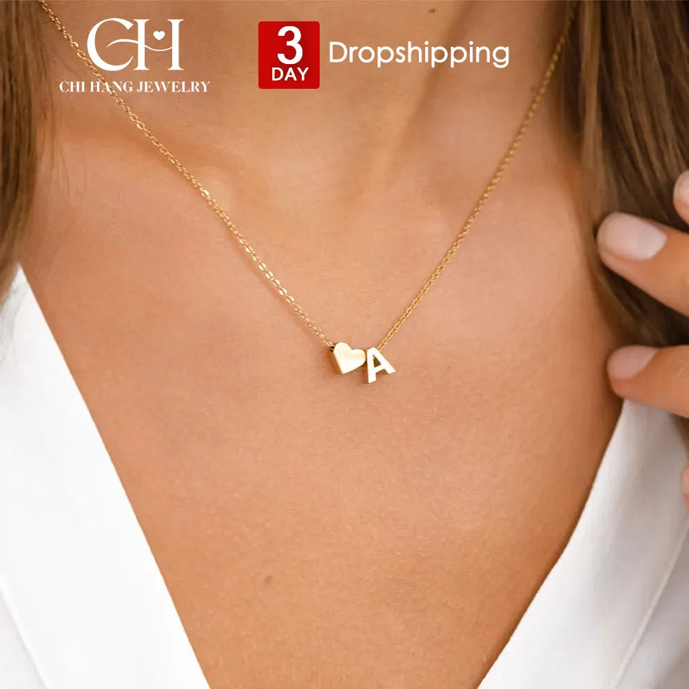 Personalized Initial Heart Necklace