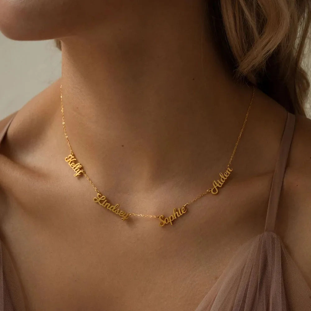 Custom Multi-Name Necklace (2–4 Names)