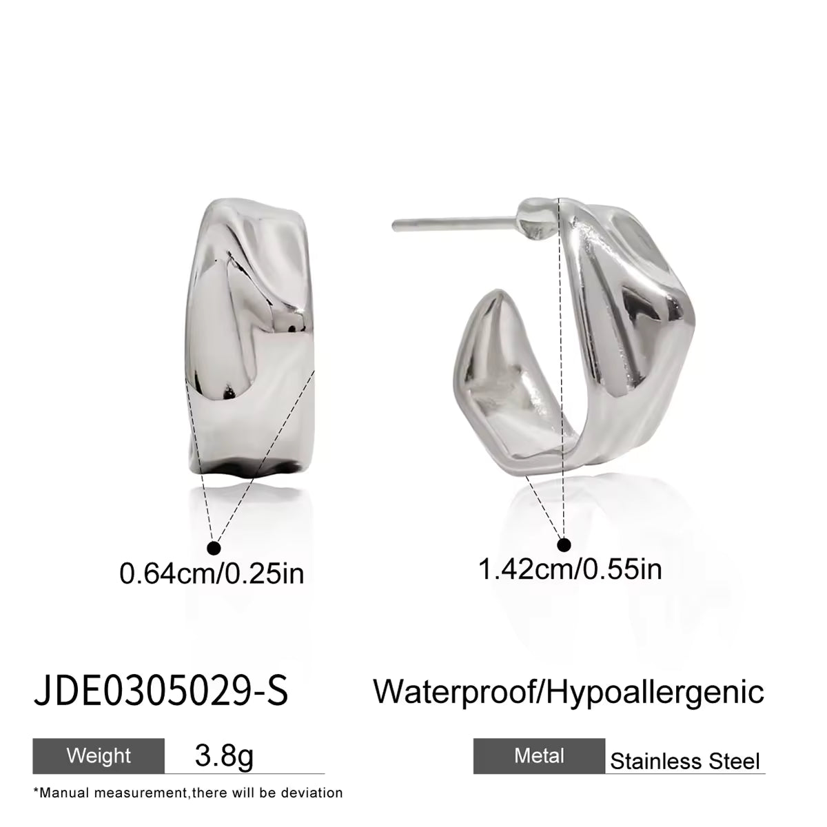 Classic Irregular Wide Hoop Earring