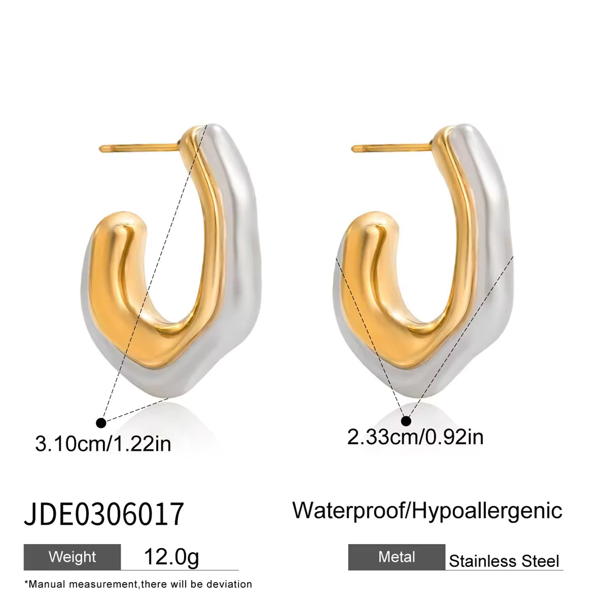 White Resin Pearl Hoop Earrings