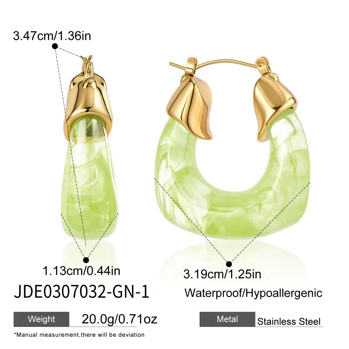 White Resin Hoop Earrings