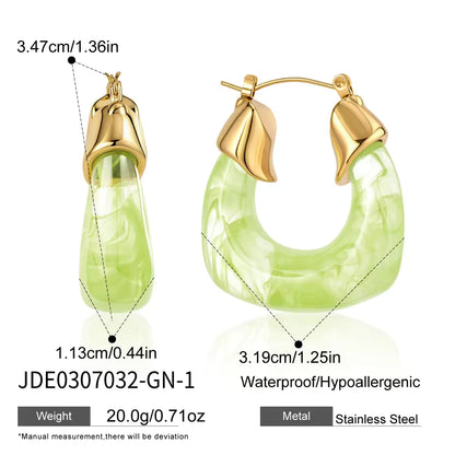White Resin Hoop Earrings