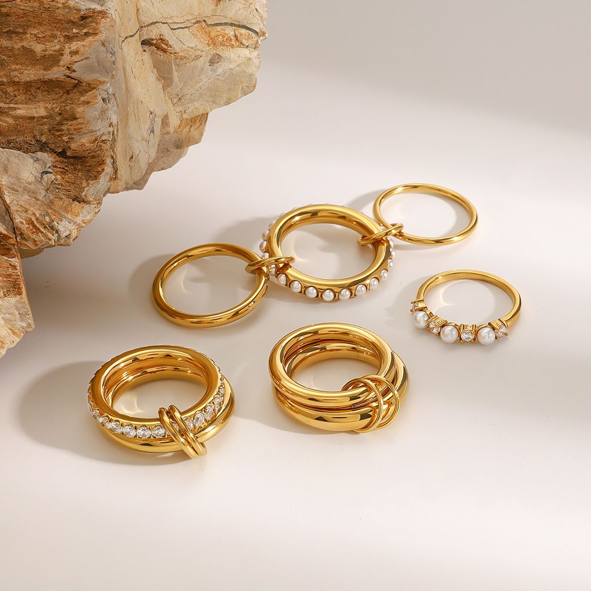 Irregular Wave Double Finger Ring