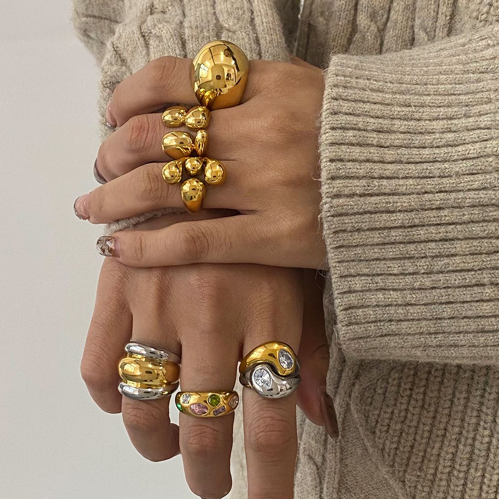Water Drop Zircon Rings Set