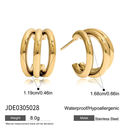C-Ring Hollow Earring