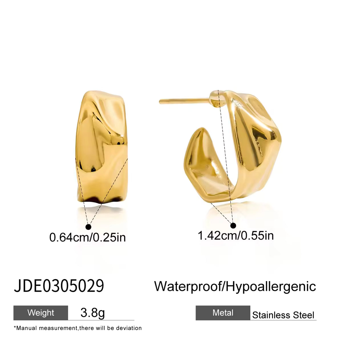 Classic Irregular Wide Hoop Earring
