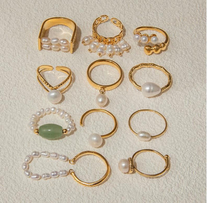 Pearl Jade Rings