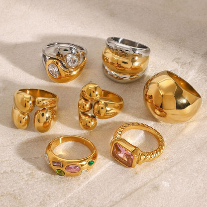 Water Drop Zircon Rings Set