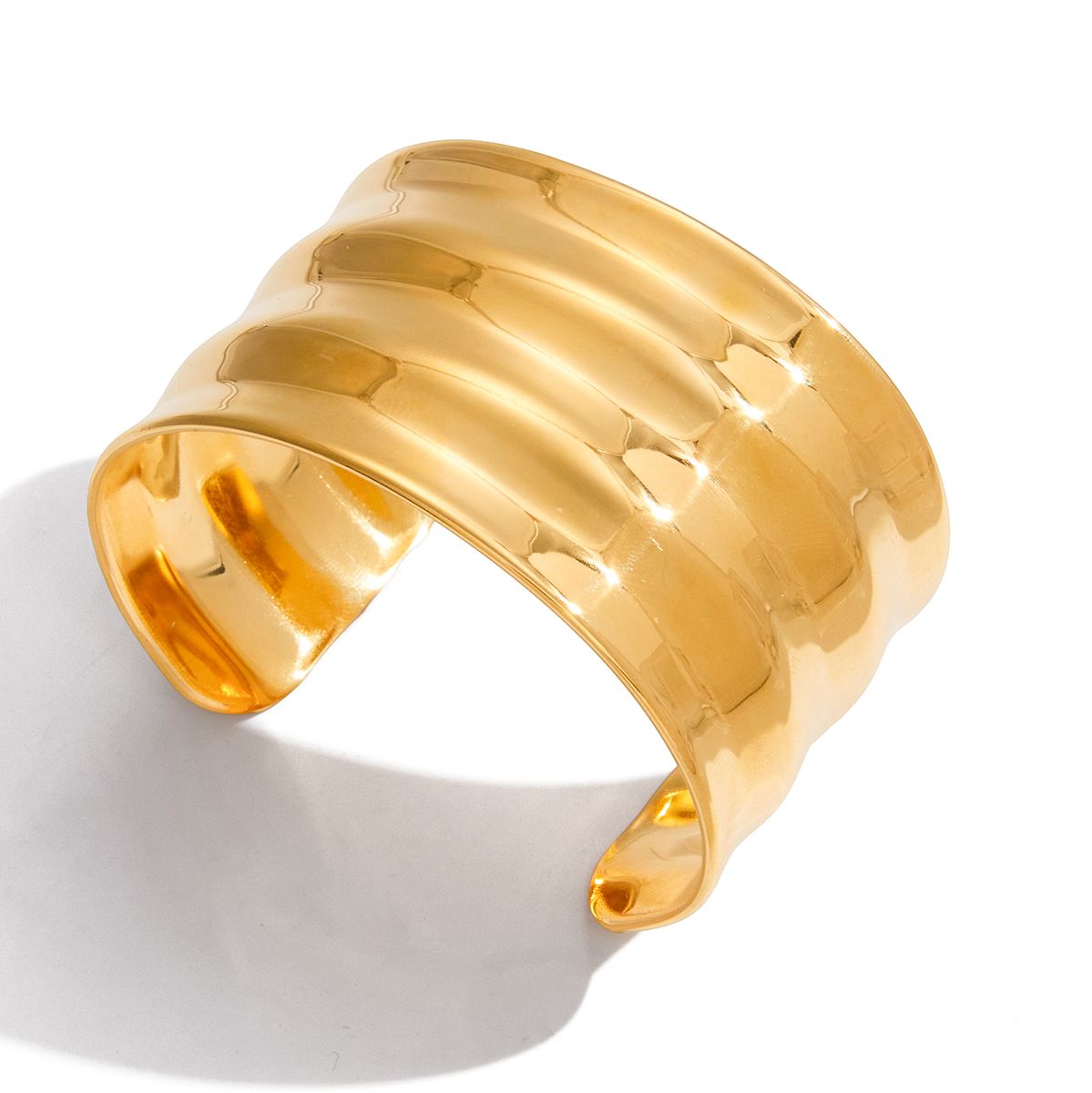 Wide Wavy Cuff Bracelet