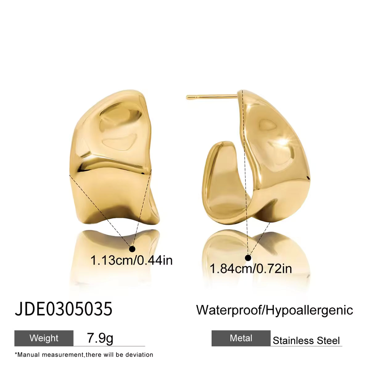 Classic Wide C Hoop Earrings