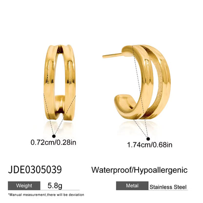 C-Ring Hollow Earring