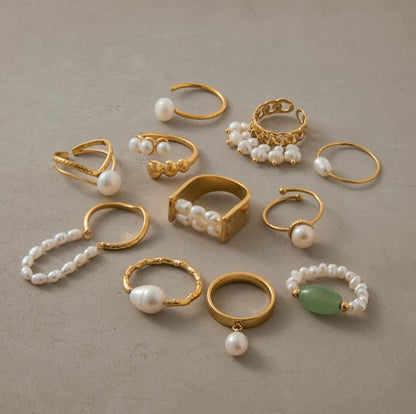 Pearl Jade Rings