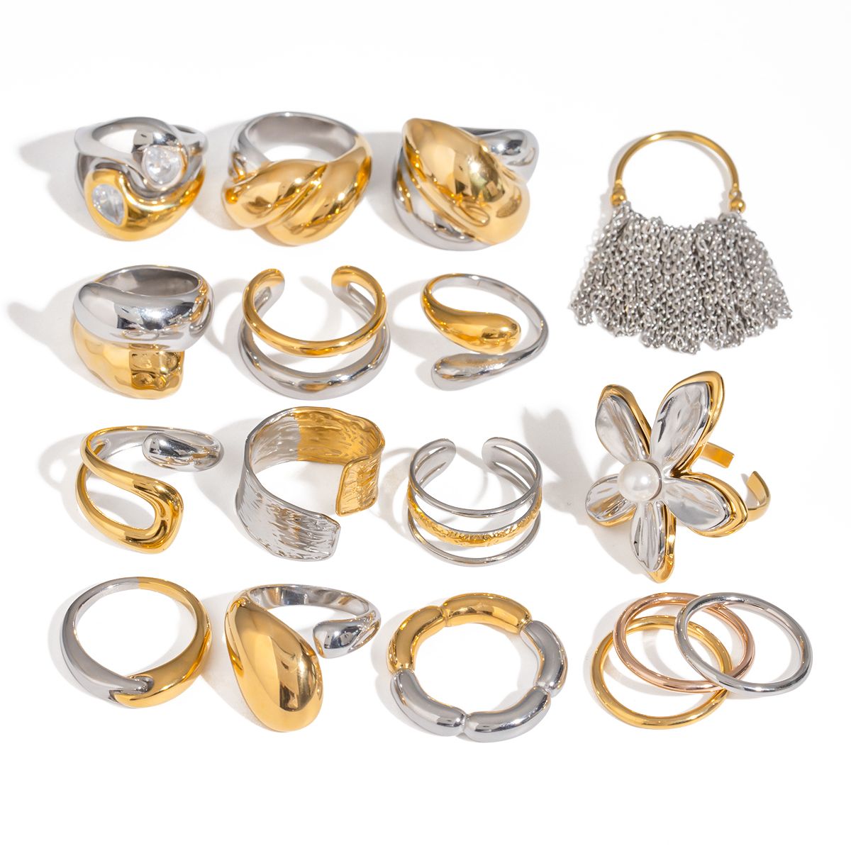 Water Drop Zircon Rings Set