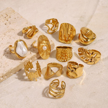Pearl Textured Irregular Rings