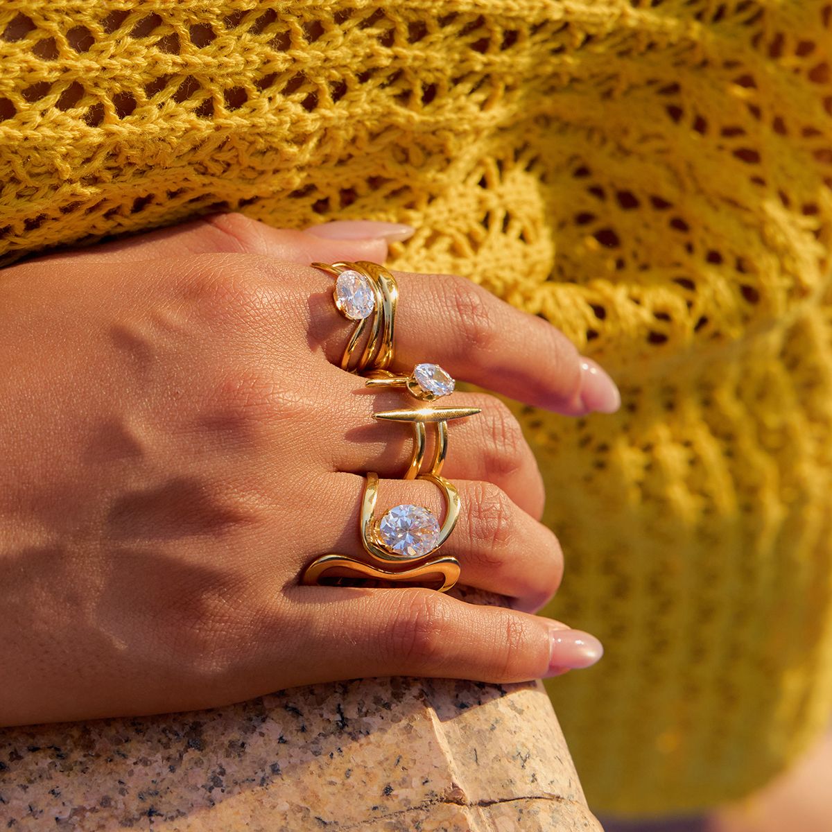 Zircon Open Solitaire Ring