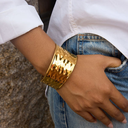 Wide Wavy Cuff Bracelet