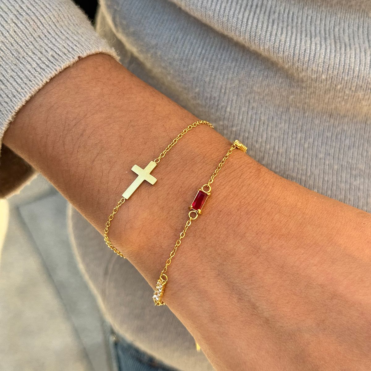 Birthstone Shiny Zircon Dainty Bracelet