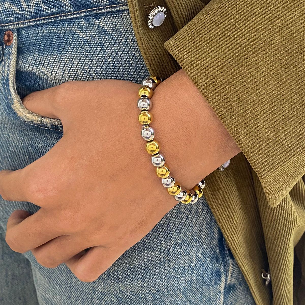 Two Tone Beads Bracelet