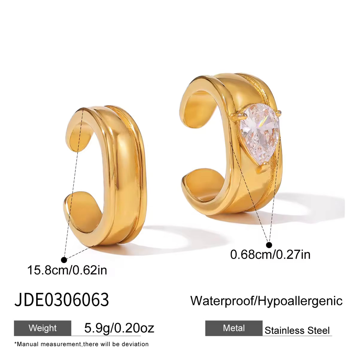 Zircon Cuff Earring