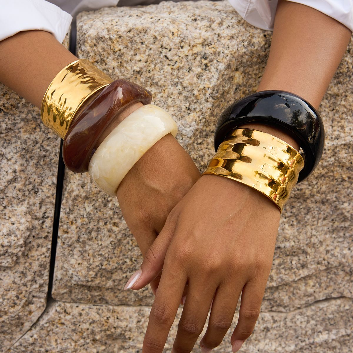 Wide Wavy Cuff Bracelet
