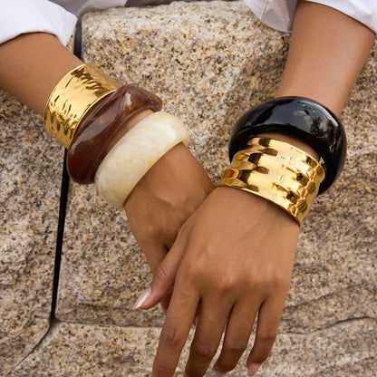 Wide Wavy Cuff Bracelet