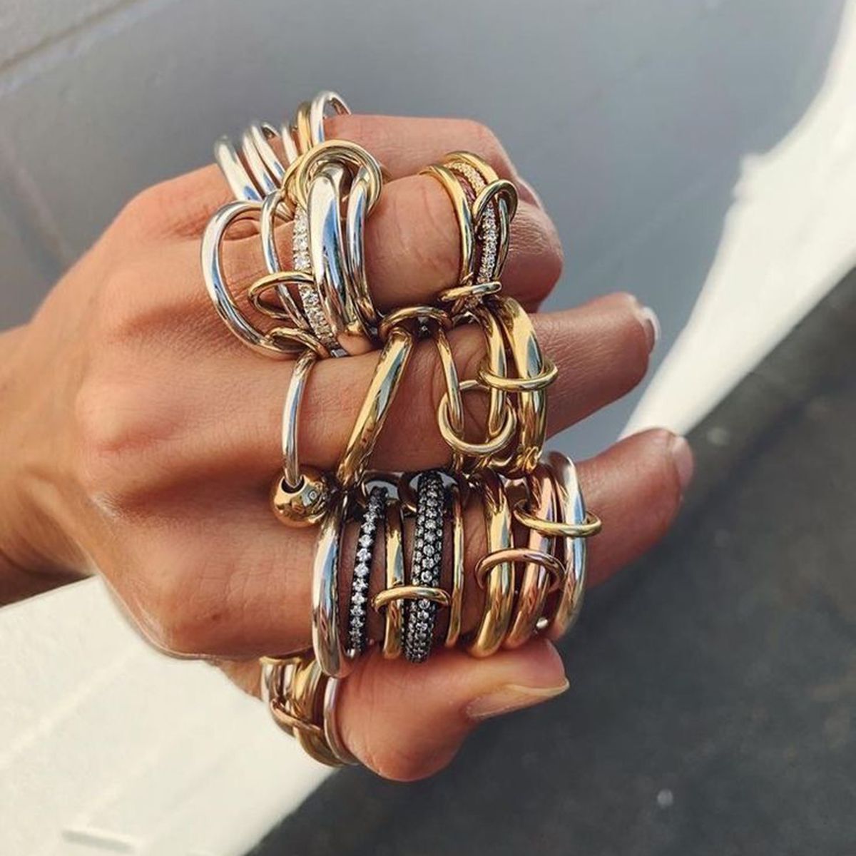 Irregular Wave Double Finger Ring