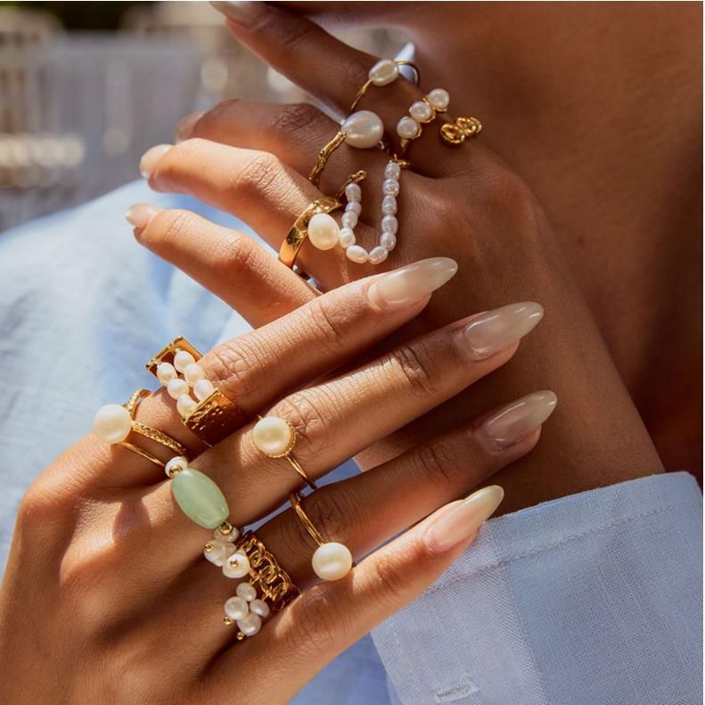 Pearl Jade Rings