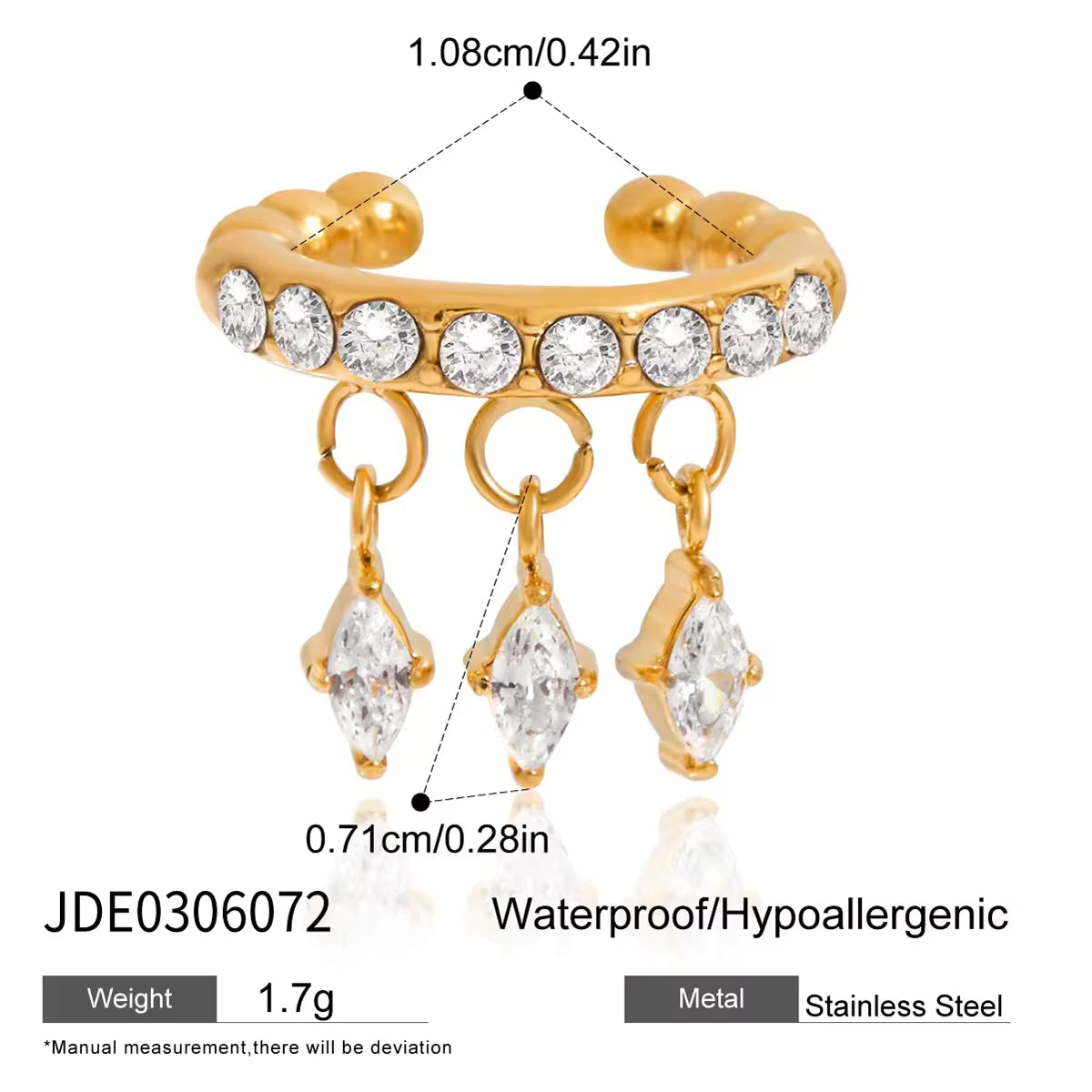 Zircon Cuff Earring