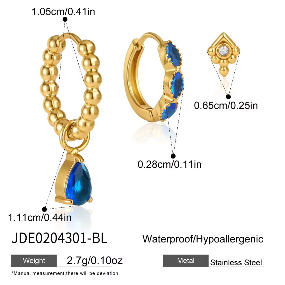 Blue Zirconia Earring