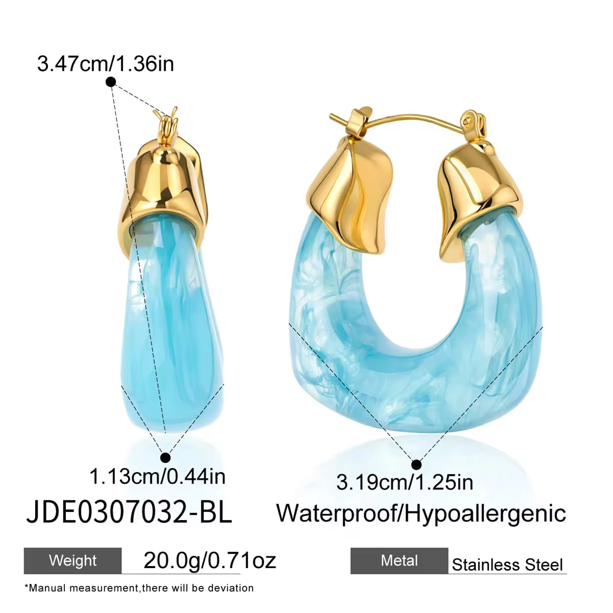 White Resin Hoop Earrings