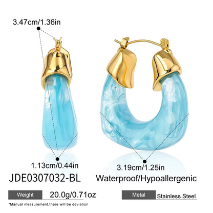 White Resin Hoop Earrings