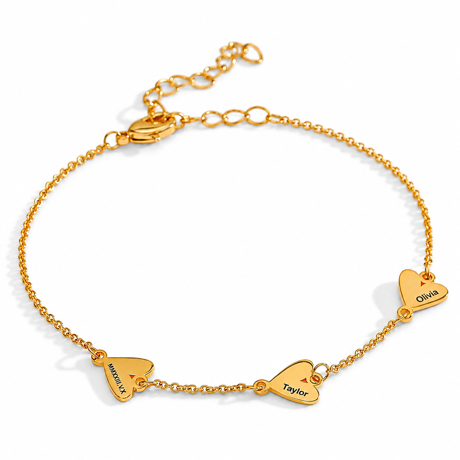 Personalized Name Heart Bracelet