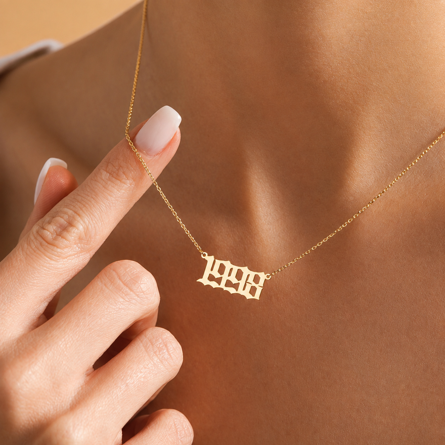 Personalized Year Necklace – Custom Year Pendant