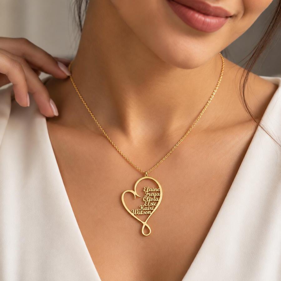 Heart Initial Necklace