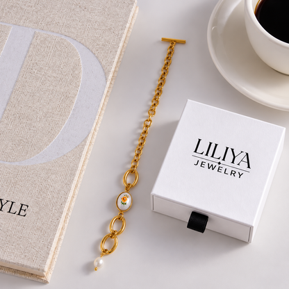 Elise Pearl Chain Bracelet