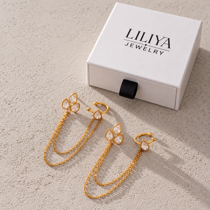 Liliya — Celeste Floral Chain Earrings