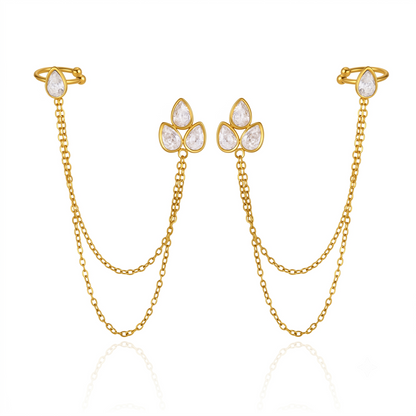 Liliya — Celeste Floral Chain Earrings