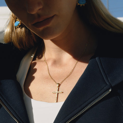 Pave Cross Necklace