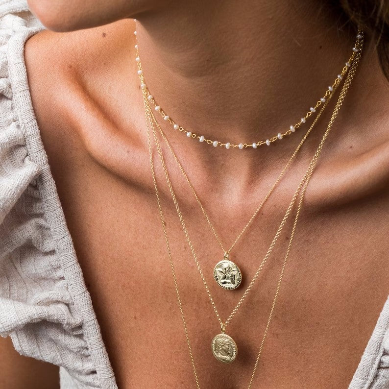 Retro Pearl Choker Necklace