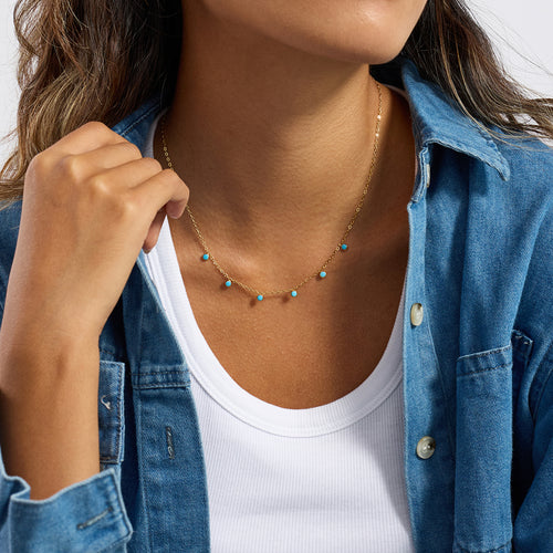 Blue Turquoise Pendant Necklace
