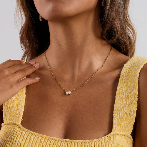 Classic Drop Square Necklace