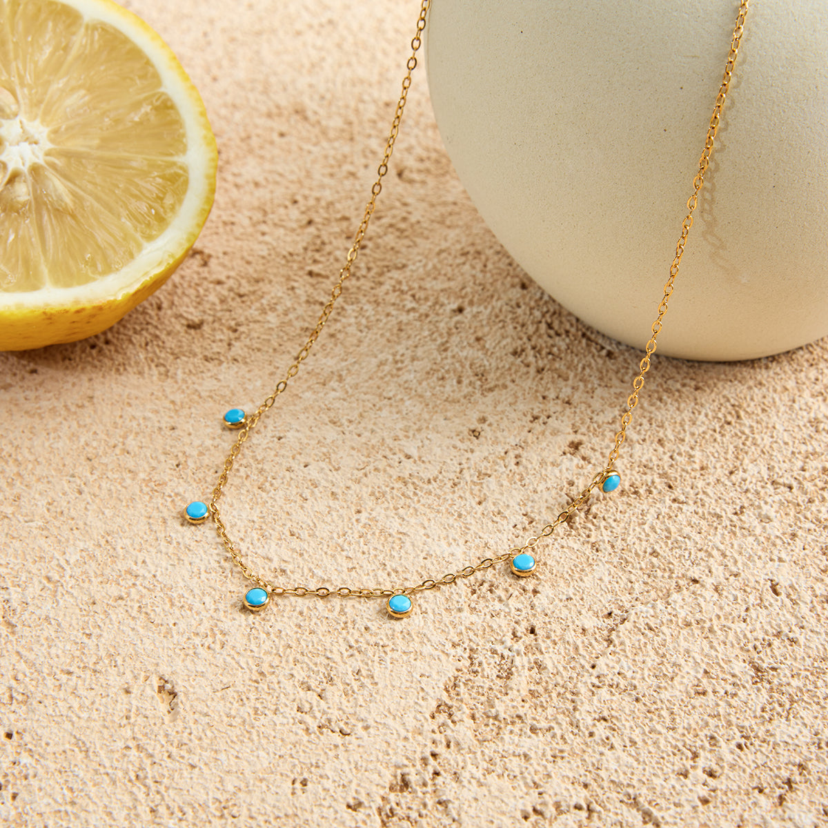 Blue Turquoise Pendant Necklace