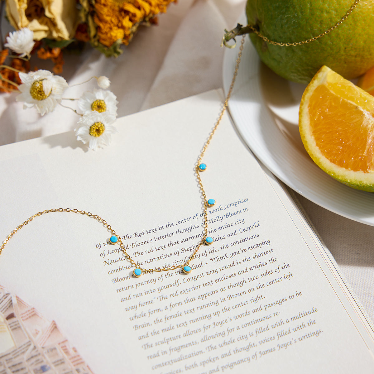 Blue Turquoise Pendant Necklace
