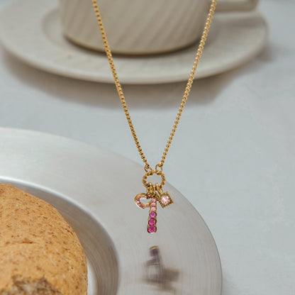 Zircon Block Charms Necklace