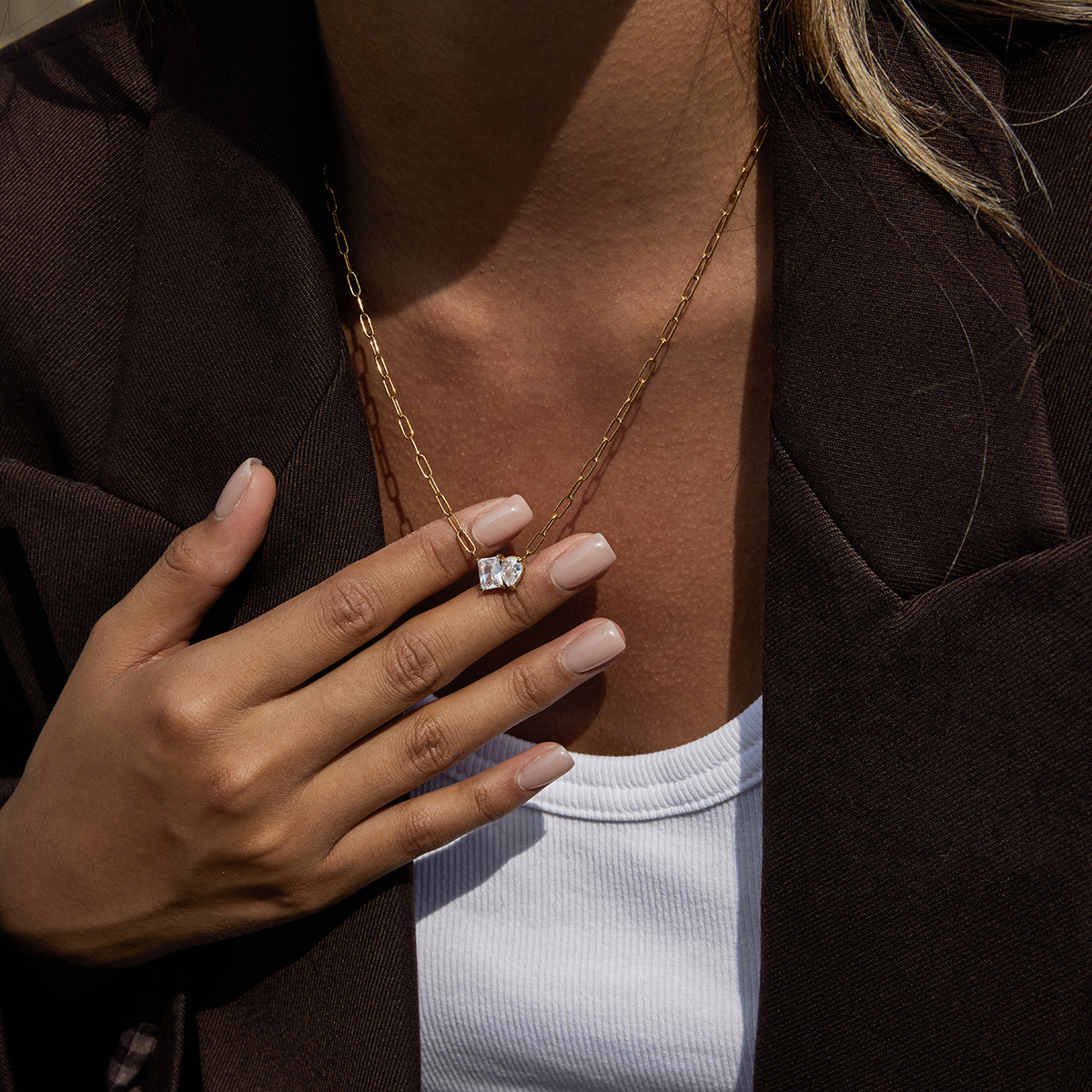 Classic Drop Square Necklace