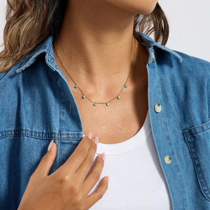 Blue Turquoise Pendant Necklace