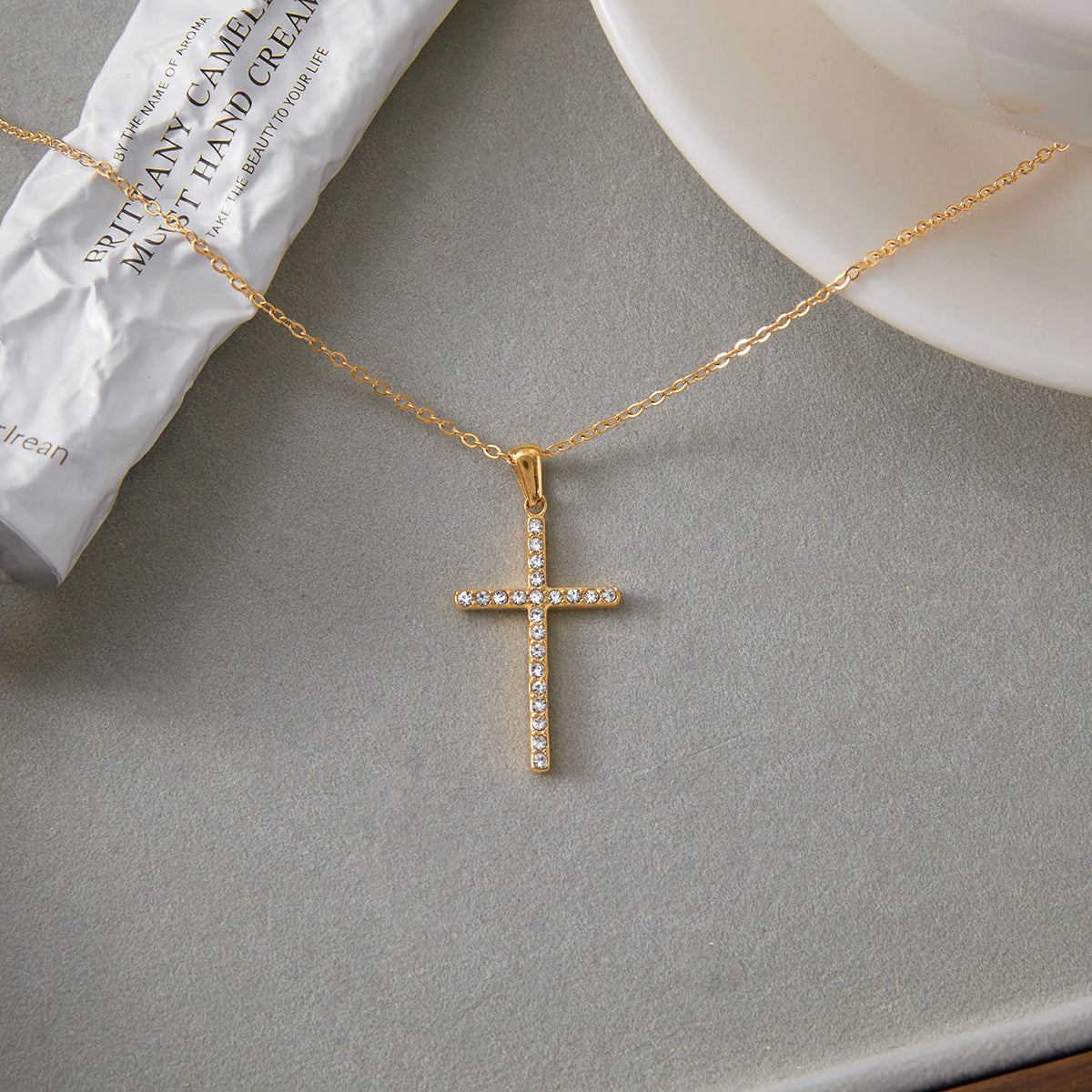 Pave Cross Necklace