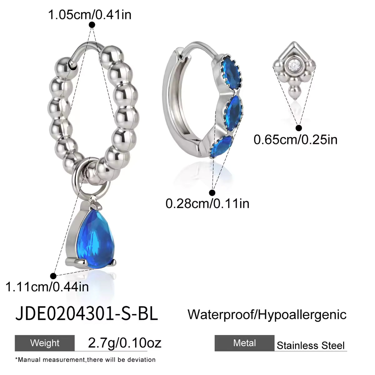 Blue Zirconia Earring