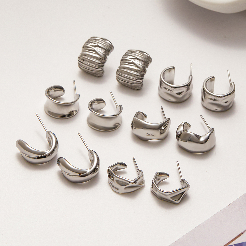 Classic Irregular Wide Hoop Earring
